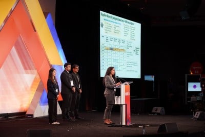 group of students presenting at student case competition ismworld 2023