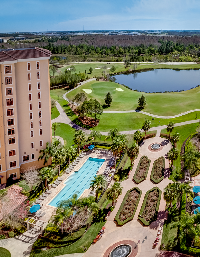 sky photo of the hotel from above